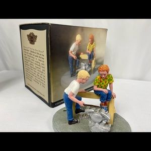 VINTAGE HARLEY DAVIDSON THE YOUNG RIDER SERIES FIGURINE "THE ENGINE LESSON" 1994